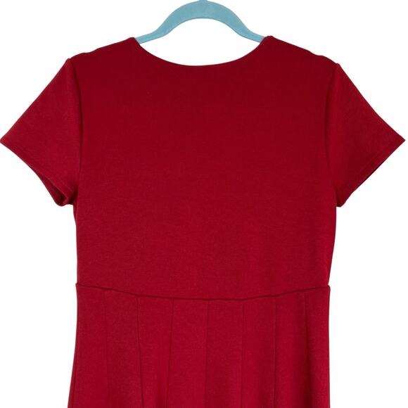 Anthropologie Maeve Sz M Lincoln Center Dark Red Fit & Flare Dress Knee Length - Picture 6 of 16